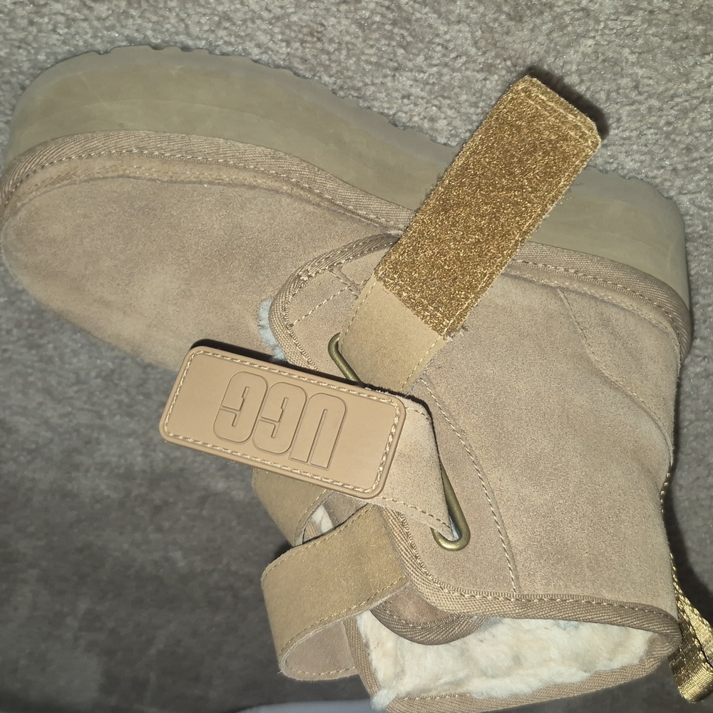 UGG Beige Suede Platform Boots